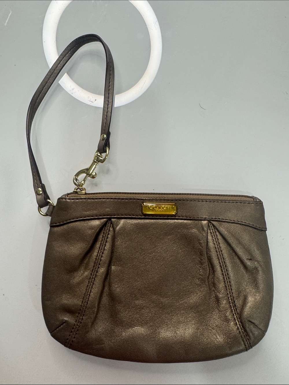 Metallic Brown Wristlet Clutch - Coach